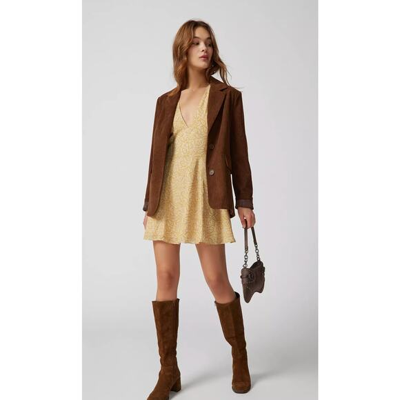 NWT Urban Outfitters Retro Gold Stone Paisley Long Sleeve Dress Medium - Picture 3 of 7